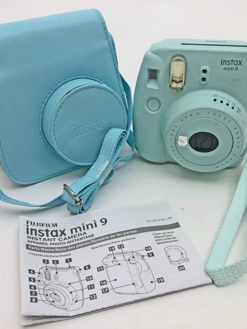 Fujifilm Instax Mini 9 Instant Film Camera Blue With Case